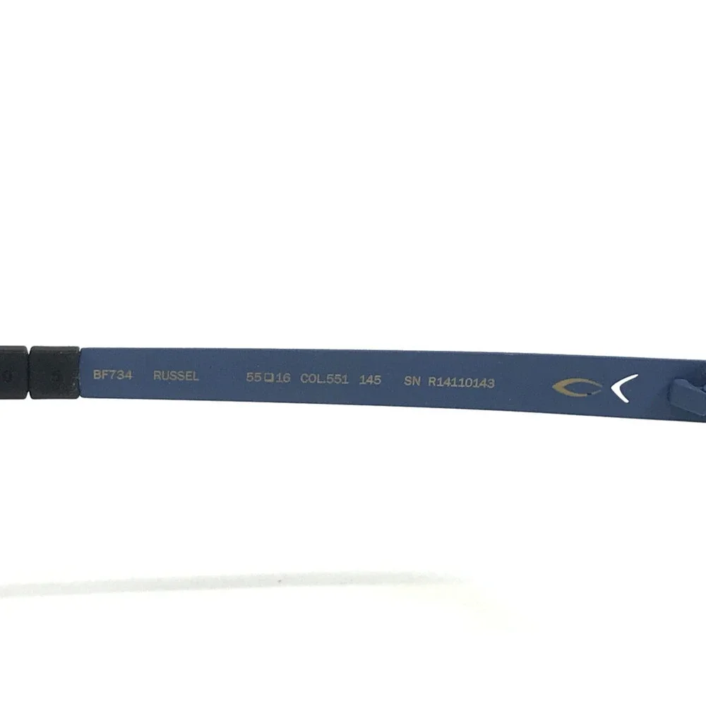 Blackfin Eyeglasses Frame BF734 RUSSEL COL.551 Blue Rectangle Half Rim 55-16-145